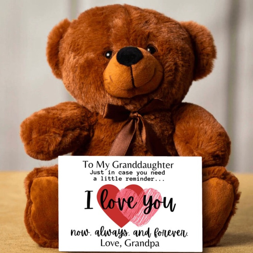 💕 TEDDY BEAR TO MY GRANDDAUGHTER REMINDER I LOVE YOU GIFTS VALENTINES DAY 🧸